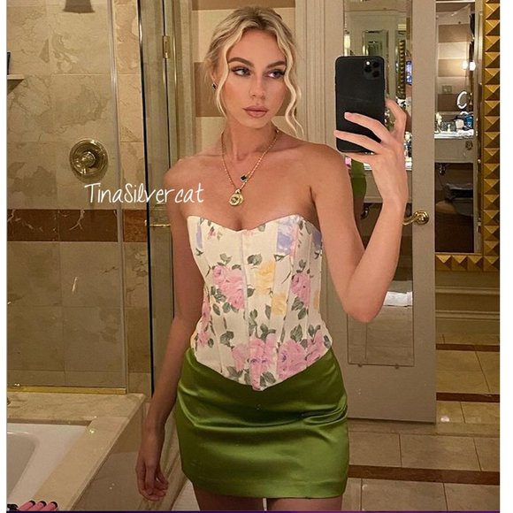 BLOGGER'S FAVE! Zara Floral Corset Top Sz XS, S, M, L NWT - Picture 5 of 17